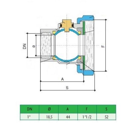 Mutassa a/az Szivattyú csatlakozó golyóscsappal 6/4"-1" részleteit Kép Szivattyú csatlakozó golyóscsappal 6/4"-1"