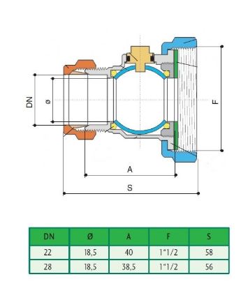 Mutassa a/az Szivattyú csatlakozó golyóscsappal 6/4"-28mm részleteit Kép Szivattyú csatlakozó golyóscsappal 6/4"-28mm