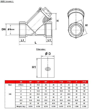 Mutassa a/az Y-szűrő, rozsdamentes szűrővel 6/4" részleteit Kép Y-szűrő, rozsdamentes szűrővel 6/4"