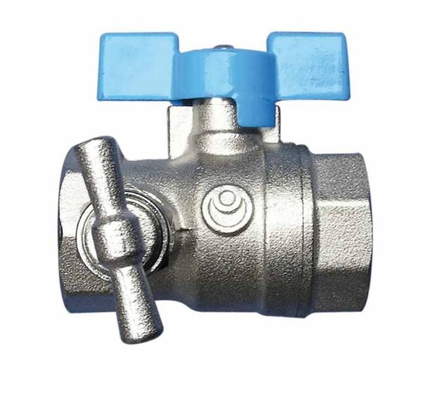 Kép IVR üríthető golyóscsap 3/4", BB, T-fogantyús, ivóvízre minősített!