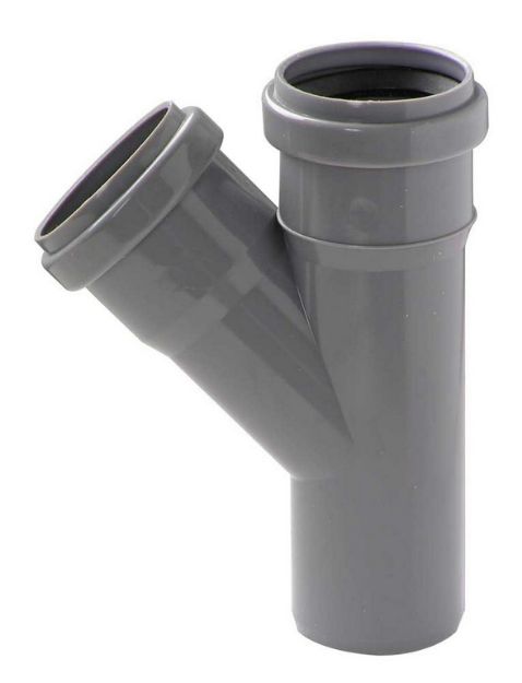Kép PVC 63/63/45°-os tokos lefolyócső ágidom