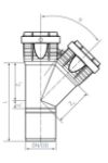 Kép Pipelife D110/110x45° MASTER-3 lefolyóág, zajcsillapított
