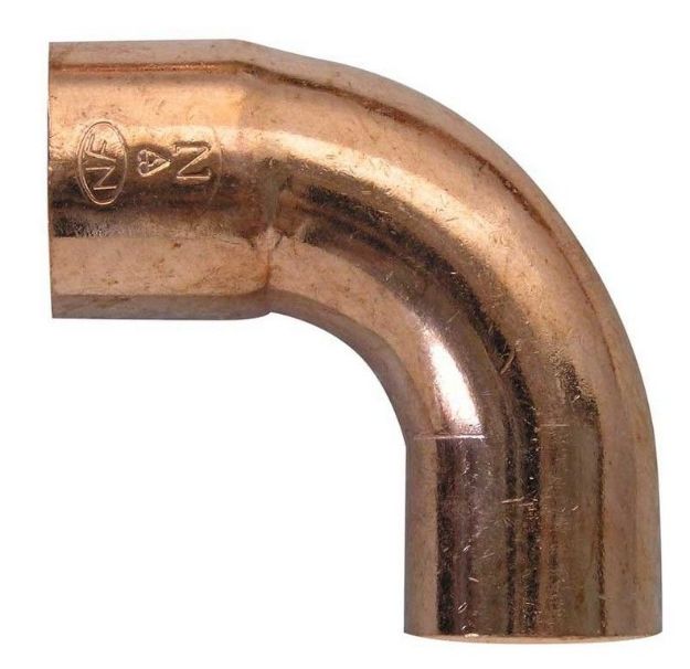 Kép Forrasztható réz könyök, ív 42mm, KB, 90°