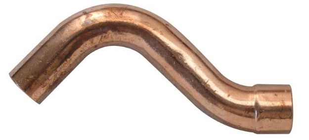 Kép Forrasztható réz félkerülő idom 18mm, egy tokkal, KB, kerülő 18