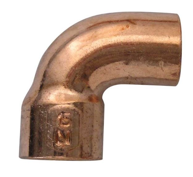 Kép Forrasztható réz könyök 42mm, KB, 90°