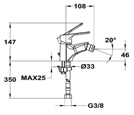 Mutassa a/az Mofém PRO bidé csaptelep + leeresztőszelep részleteit Kép Mofém PRO bidé csaptelep + leeresztőszelep