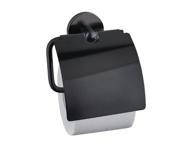 Kép Mofém Fiesta Black WC papír tartó, fedeles