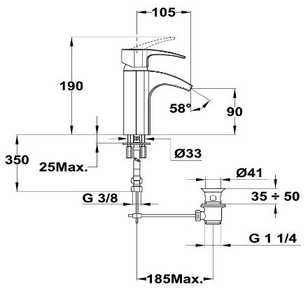 Mutassa a/az VITA Cascade mosdó csaptelep (24.382.02.00) részleteit Kép VITA Cascade mosdó csaptelep (24.382.02.00)