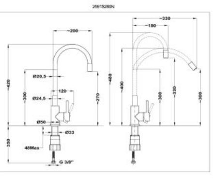 Mutassa a/az Mofém Junior EVO Infinite szürke mosogató csaptelep részleteit Kép Mofém Junior EVO Infinite szürke mosogató csaptelep