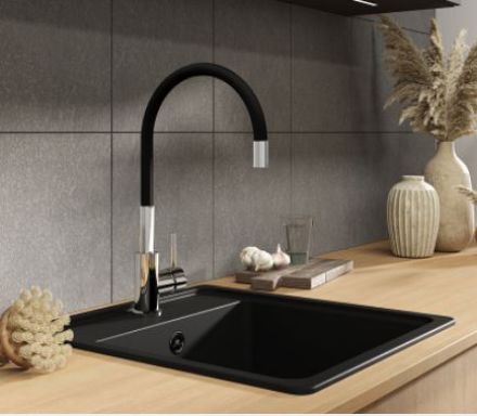 Mutassa a/az Mofém Junior EVO Infinite fekete mosogató csaptelep  részleteit Kép Mofém Junior EVO Infinite fekete mosogató csaptelep