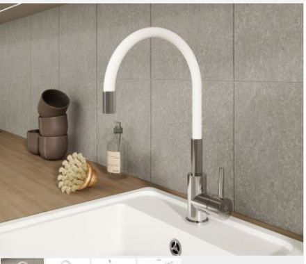 Mutassa a/az Mofém Junior EVO Infinite fehér mosogató csaptelep  részleteit Kép Mofém Junior EVO Infinite fehér mosogató csaptelep