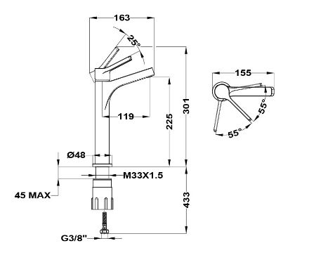 Mutassa a/az Mofém Pilar mosdó csaptelep XL, leeresztőszelep nélkül részleteit Kép Mofém Pilar mosdó csaptelep XL, leeresztőszelep nélkül