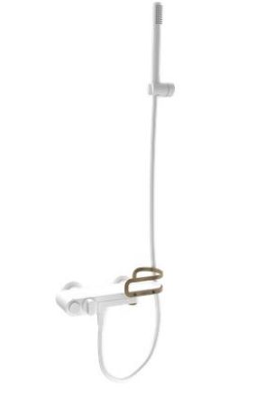 Mutassa a/az Teka LAVI kádtöltő csaptelep zuhanyszettel fehér/amazonas tölgy részleteit Kép Teka LAVI kádtöltő csaptelep zuhanyszettel fehér/amazonas tölgy