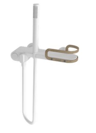 Mutassa a/az Teka LAVI zuhany csaptelep zuhanyszettel fehér/amazonas tölgy részleteit Kép Teka LAVI zuhany csaptelep zuhanyszettel fehér/amazonas tölgy