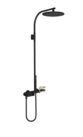 Mutassa a/az Teka LAVI zuhanyrendszer egykaros csapteleppel fekete részleteit Kép Teka LAVI zuhanyrendszer egykaros csapteleppel fekete