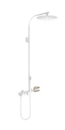 Mutassa a/az Teka LAVI zuhanyrendszer egykaros csapteleppel fehér/amazonas tölgy részleteit Kép Teka LAVI zuhanyrendszer egykaros csapteleppel fehér/amazonas tölgy