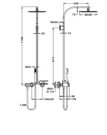 Mutassa a/az Teka LAVI zuhanyrendszer egykaros csapteleppel fehér/amazonas tölgy részleteit Kép Teka LAVI zuhanyrendszer egykaros csapteleppel fehér/amazonas tölgy