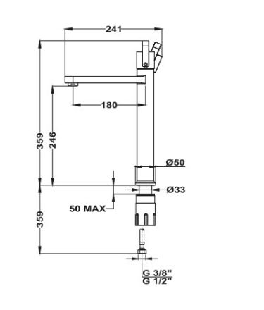Mutassa a/az Teka LAVI mosdó csaptelep XL fekete részleteit Kép Teka LAVI mosdó csaptelep XL fekete