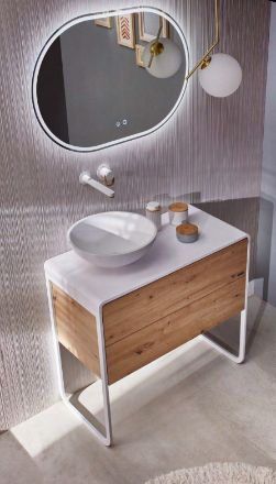 Mutassa a/az Teka LAVI fali mosdó csaptelep fekete-tölgy részleteit Kép Teka LAVI fali mosdó csaptelep fekete-tölgy