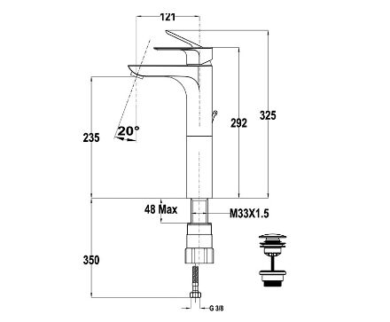 Mutassa a/az Mofém Trend Plus mosdócsaptelep XL, Click leeresztő szeleppel részleteit Kép Mofém Trend Plus mosdócsaptelep XL, Click leeresztő szeleppel