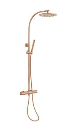Mutassa a/az ITACA termosztatikus zuhany rendszer,szelíd rózsaarany részleteit Kép ITACA termosztatikus zuhany rendszer,szelíd rózsaarany