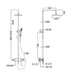Kép Soller termosztátos zuhanyrendszer (min.730mm,max.1310mm)