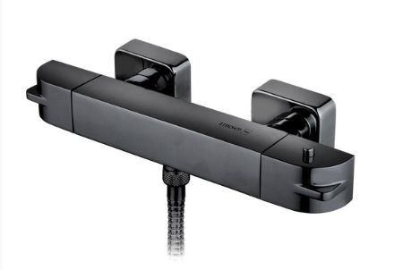 Mutassa a/az Teka SOLLER fekete termosztátos zuhany csaptelep (zuhanyszett nélkül) részleteit Kép Teka SOLLER fekete termosztátos zuhany csaptelep (zuhanyszett nélkül)