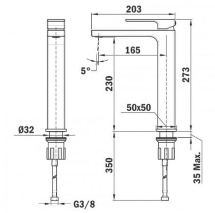 Mutassa a/az Teka SOLLER XL fekete mosdócsaptelep, leeresztő szelep nélkül részleteit Kép Teka SOLLER XL fekete mosdócsaptelep, leeresztő szelep nélkül