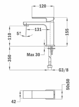 Mutassa a/az Teka SOLLER fekete mosdócsaptelep, leeresztő szelep nélkül részleteit Kép Teka SOLLER fekete mosdócsaptelep, leeresztő szelep nélkül