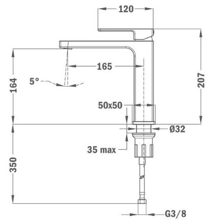Mutassa a/az Teka SOLLER L fekete mosdócsaptelep, leeresztő szelep nélkül részleteit Kép Teka SOLLER L fekete mosdócsaptelep, leeresztő szelep nélkül