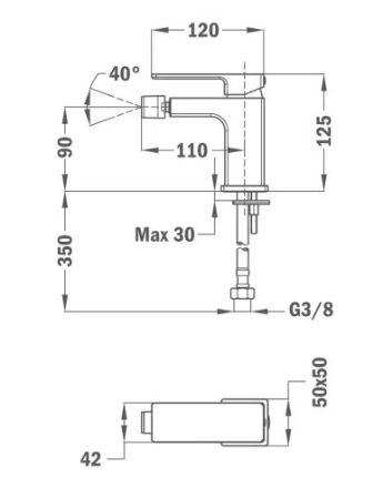 Mutassa a/az Teka SOLLER fekete bidé csaptelep részleteit Kép Teka SOLLER fekete bidé csaptelep