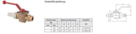 Mutassa a/az Mofém 1/2˝ kazántöltő gömbcsap (AHA) részleteit Kép Mofém 1/2˝ kazántöltő gömbcsap (AHA)