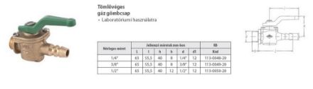 Mutassa a/az Mofém 1/4˝ tömlővéges Labor gömbcsap részleteit Kép Mofém 1/4˝ tömlővéges Labor gömbcsap