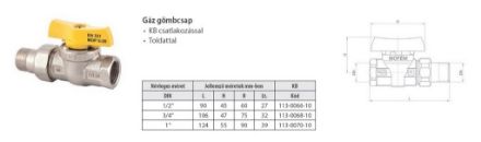 Mutassa a/az Mofém Flexum 1/2˝ KB hollandis gáz gömbcsap részleteit Kép Mofém Flexum 1/2˝ KB hollandis gáz gömbcsap