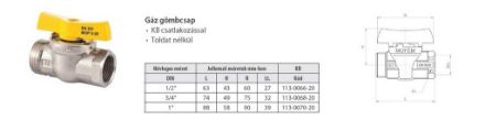 Mutassa a/az Mofém Flexum 3/4˝ KB gáz gömbcsap részleteit Kép Mofém Flexum 3/4˝ KB gáz gömbcsap