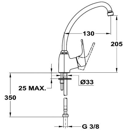 Mutassa a/az Junior EVO egykaros bojler csaptelep (160-0018-10) részleteit Kép Junior EVO egykaros bojler csaptelep (160-0018-10)