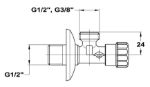 Kép 3/8" Mofém sarokszelep (163-0006-00)