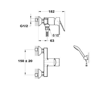 Mutassa a/az Mofém Trend Plus zuhany csaptelep Ducal szettel (153-1501-00) részleteit Kép Mofém Trend Plus zuhany csaptelep Ducal szettel (153-1501-00)