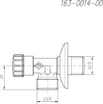 Kép 1/2˝-3/4˝ mosógéptöltő sarokszelep (163-0014-00)