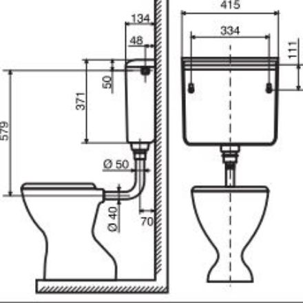 Mutassa a/az Dömötör Echo-KM, WC öblítő tartály részleteit Kép Dömötör Echo-KM, WC öblítő tartály
