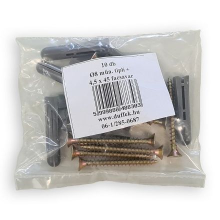 Mutassa a/az D8 / 4,5*45 müa. tipli + facsavar részleteit Kép D8 / 4,5*45 müa. tipli + facsavar