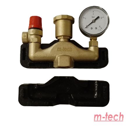 Mutassa a/az m-tech UniTherm biztonsági szerelvénycsoport 1" fűtésre, sárgaréz részleteit Kép m-tech UniTherm biztonsági szerelvénycsoport 1" fűtésre, sárgaréz