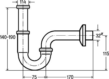 Mutassa a/az Viega 5611 5/4˝ csőszifon, krómozott részleteit Kép Viega 5611 5/4˝ csőszifon, krómozott