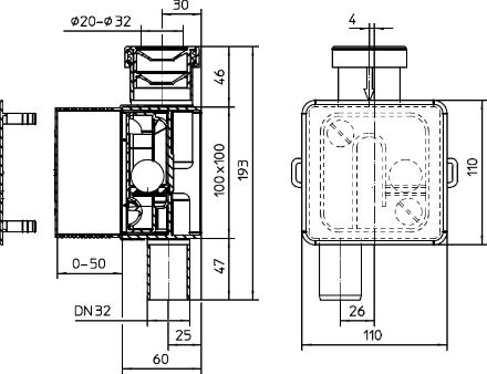 Mutassa a/az HL138 Klímaszifon (kondenzvíz szifon), falba süllyesztett, DN32 részleteit Kép HL138 Klímaszifon (kondenzvíz szifon), falba süllyesztett, DN32