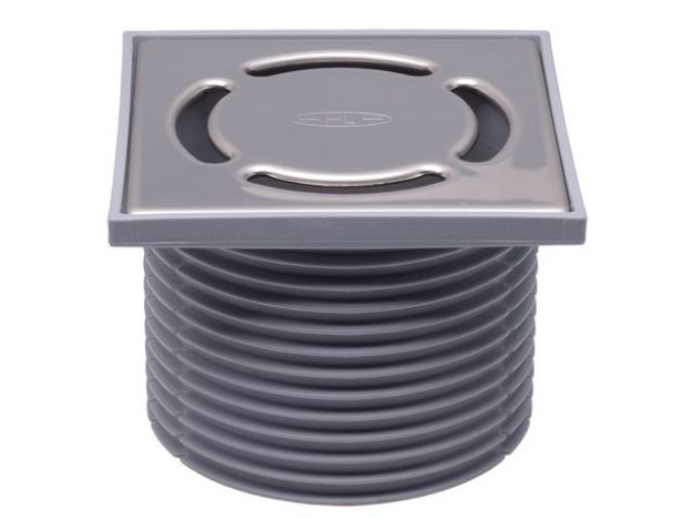 Kép HL 115x115mm padlórács magasítóval, rozsdamentes fedőlappal
