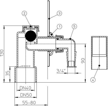 Mutassa a/az HL NA40 mosógépszifon, bűzzárral (HL440) részleteit Kép HL NA40 mosógépszifon, bűzzárral (HL440)
