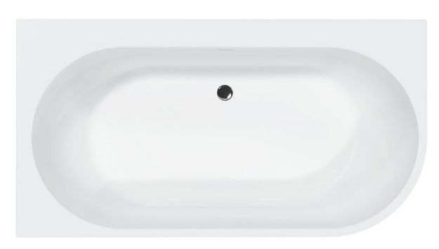 Kép M-ACRYL Harmony kád 159x84 B+előlap+láb/króm click-clack