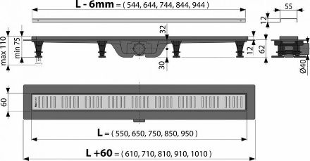 Mutassa a/az APZ10 550mm zuhanyfolyóka szett (vonalas design) részleteit Kép APZ10 550mm zuhanyfolyóka szett (vonalas design)
