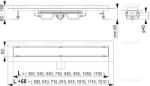 Kép Alcaplast APZ106-750 folyóka tömör rácsokhoz, peremmel 80mm magas