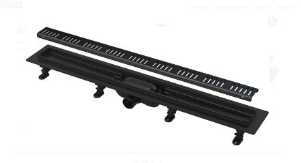 Mutassa a/az AlcaPlast APZ10BLACK 750mm FEKETE zuhanyfolyóka szett (vonalas design) részleteit Kép AlcaPlast APZ10BLACK 750mm FEKETE zuhanyfolyóka szett (vonalas design)